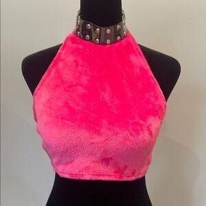 Pink Fuzzy Halter Top
